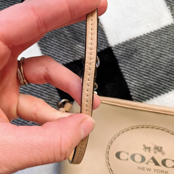 Coach Coated Canvas Tan Wristlet - Picture 4 of 11